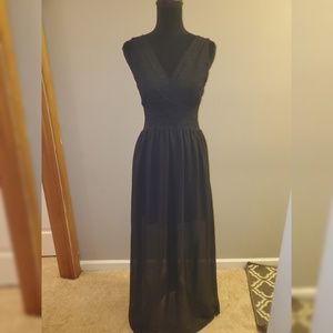 Black lace top dress